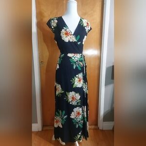 Zeagoo Navy BlueFloral Maxi Dress